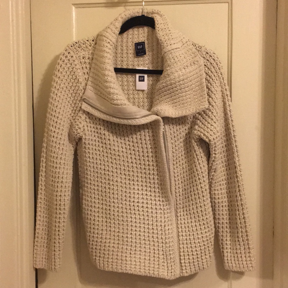 Gap Crochet Cowelneck Zip Sweater